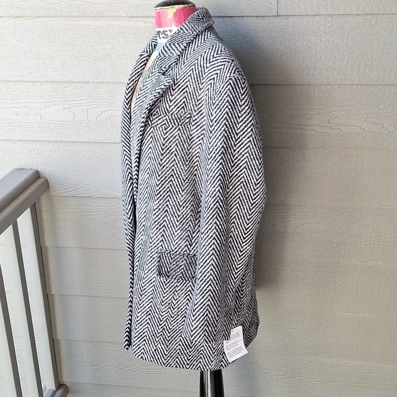 NWT Topshop herringbone textured blazer coat size 10 - Picture 9 of 14